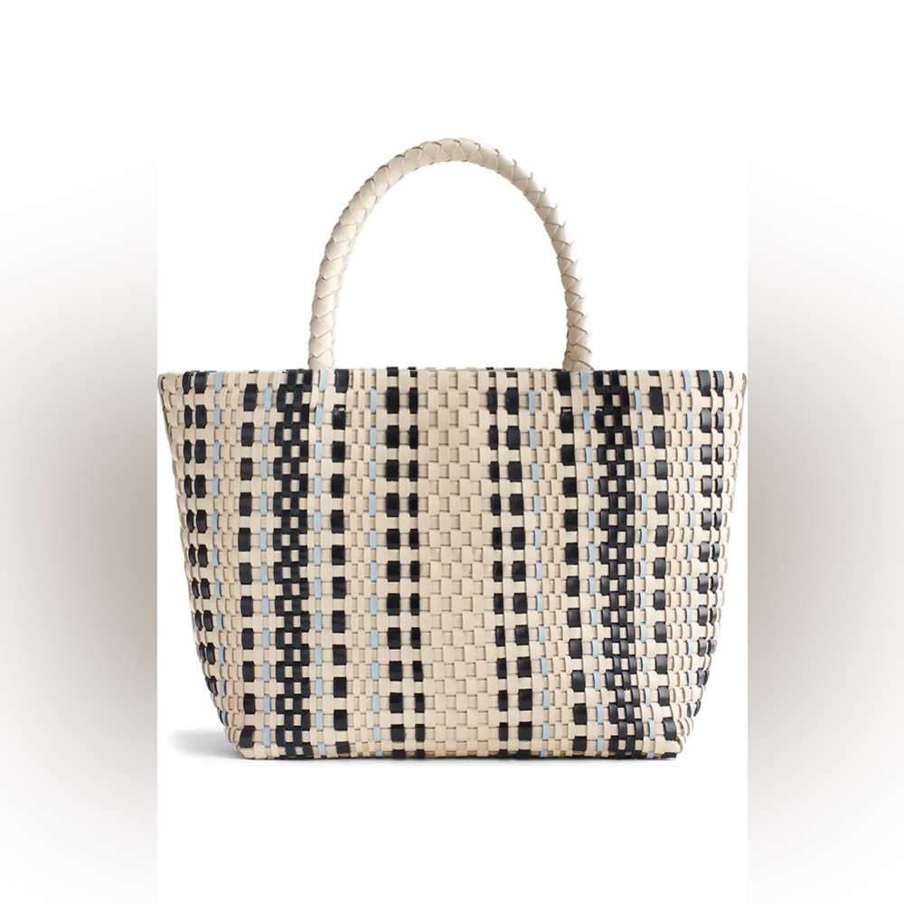 Madewell Woven Tote - Blue and Off white tone